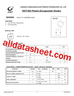 BAS40V Datasheet PDF Jiangsu Changjiang Electronics Technology Co Ltd