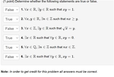 Solved 1 ∀x∈r ∃y∈r Such That Xy 1 2 ∀x Y∈r ∃n∈z Such That