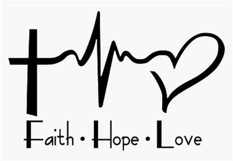 Clip Art Faith Hope Love Clipart - Love Heart Beat Tattoo, HD Png ...