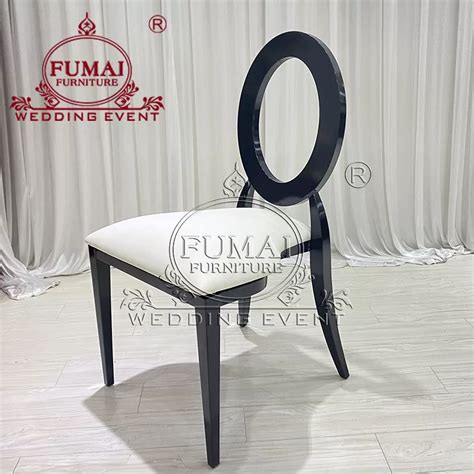 Hotel Stackable Wedding Event Chair Black Frame Fumai