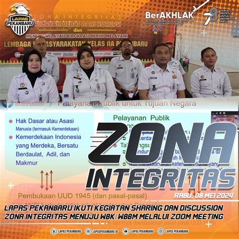 Perkuat Pembangunan Zona Integritas Lapas Pekanbaru Ikuti Penguatan