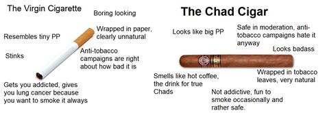 The Virgin Cigarette vs The CHAD Cigar : r/virginvschad