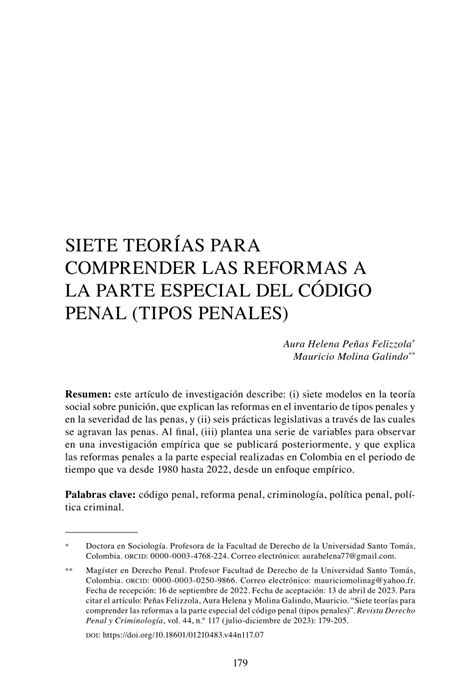 PDF Siete teorías para comprender las reformas a la parte especial