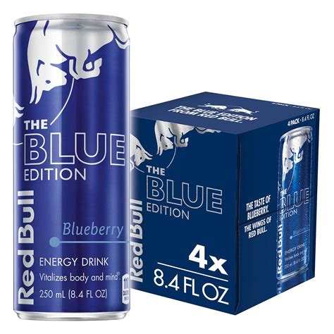 Buy Red Bullblueberry Blue Edition Energy Drink 84 Fl Oz Cans 4 Pack