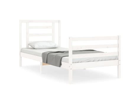 Supersleep tête de lit inclus cadre de lit blanc simple bois massif