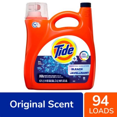 Tide With Bleach Original Scent Liquid Laundry Detergent, 146 fl oz ...