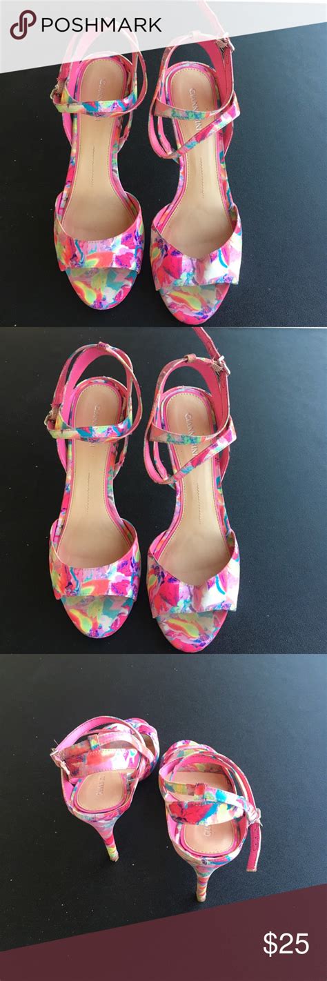 Gianni Bini Pink Floral Heels Floral Heels Gianni Bini Shoes Women