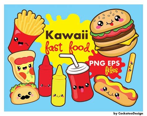 Kawaii Clipart Kawaii Fast Food Clipart Kawaii Food Clipart Kawaii