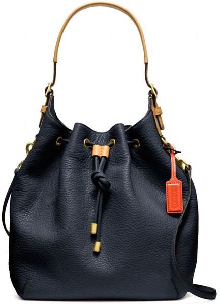 Coach Leather Drawstring Bucket Bag