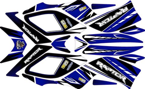 Kit Déco Quad pour ATV Decal Kit compatible Yamaha Raptor Bleu Raptor