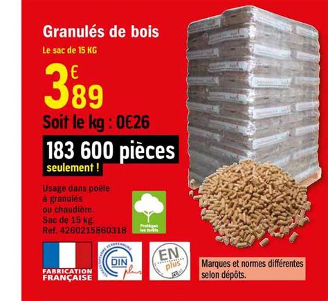 Offre Granulés De Bois Sac De 15 Kg chez Super U