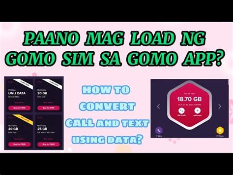 HOW TO LOAD GOMO SIM USING GOMO APP HOW TO CONVERT CALL TEXT USING