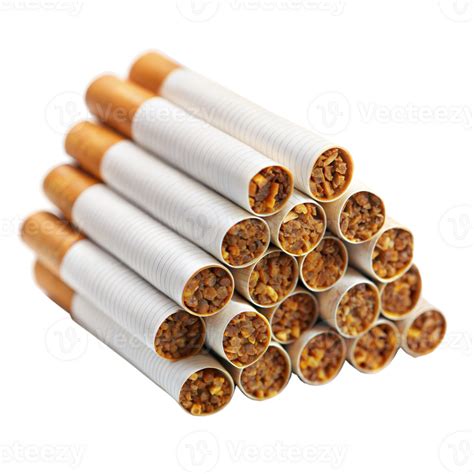 Close Up Of A Stack Of Cigarettes Isolated On Transparent 45057498 Png