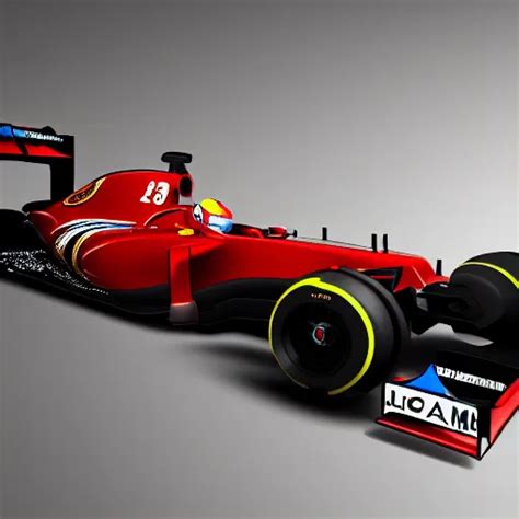 Formula 1 Car Lightning Mcqueen Skin Detailed Stable Diffusion