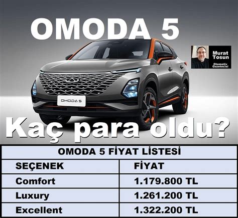 OMODA 5 Chery Fiyat Listesi Temmuz 2023 OMODA 5 Temmuz 2023