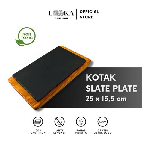 Jual Looka Cast Iron Hot Plate Piring Steak Kotak Slate Plate Shopee Indonesia