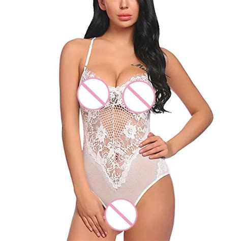 Sexy Women Body Suit One Piece Lingerie Lace Fishnet Teddy Bodysuit