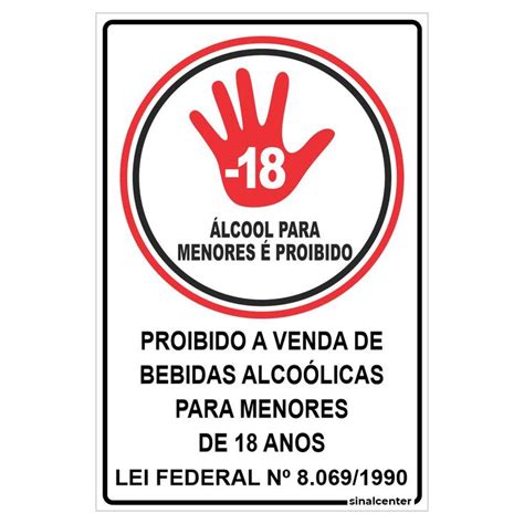 Placa proibido a venda de bebidas alcoólicas para menores de 18 anos