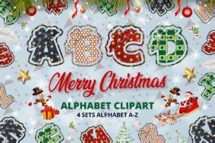 Christmas Alphabet Letters Sublimation Graphic By Shahed Arts