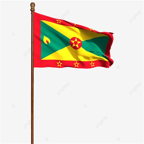 Flag Pole Clipart Hd PNG Grenada Flag With Pole Grenada Flag With