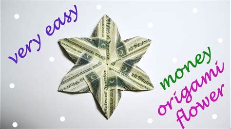 Very Easy Money Flower Origami Dollar Tutorial Diy Folded No Glue Youtube