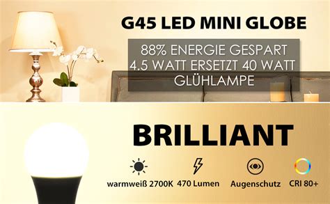 Lvwit E Led Ersetzt W Gl Hlampen Er Pack Warmwei K W