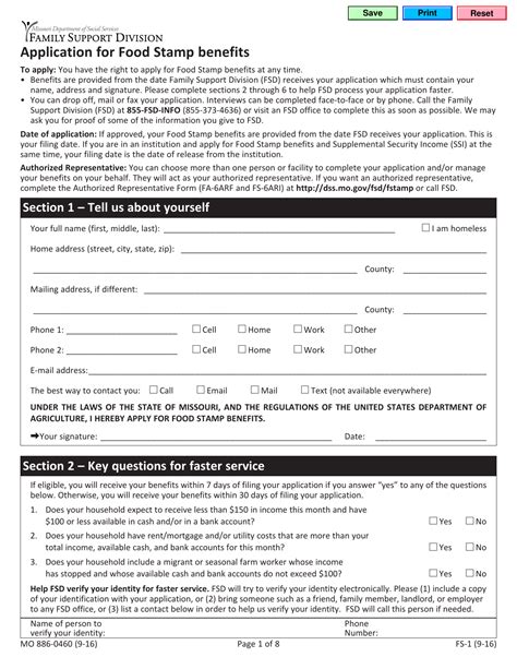 Form MO886-0460 (FS-1) - Fill Out, Sign Online and Download Fillable