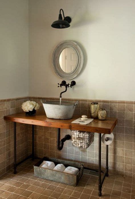 21 Elegant Steampunk Bathroom Ideas Rustic Powder Room Industrial