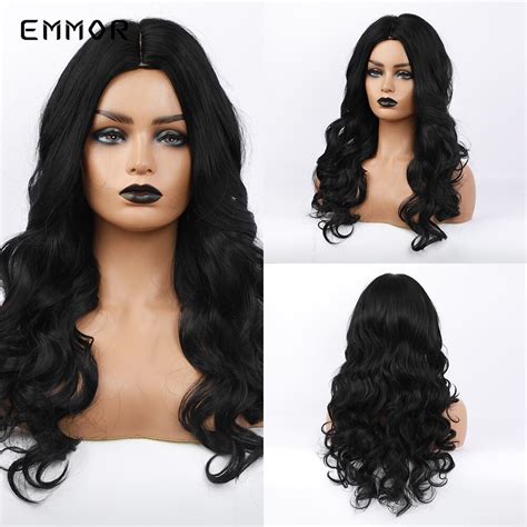 Emmor Long Brown Ombre Synthetic Wigs With Bangs L Grandado