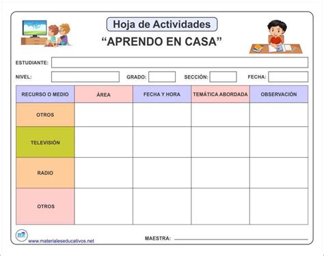 📚 【 Hoja De Actividades Formato Aprender En Casa 】 ️