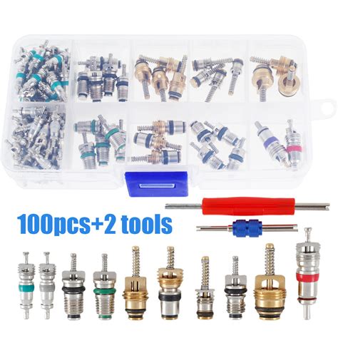 102pcs Car R12 R134a A C Air Conditioner Schrader Valve Core Remover