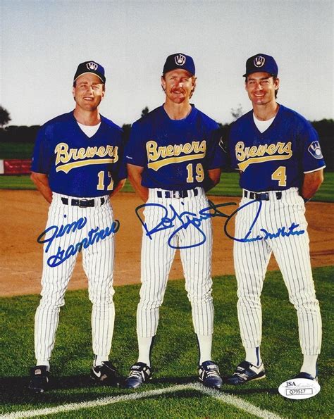 BREWERS Robin Yount Paul Molitor Jim Gantner Signed 8x10 Photo COA AUTO