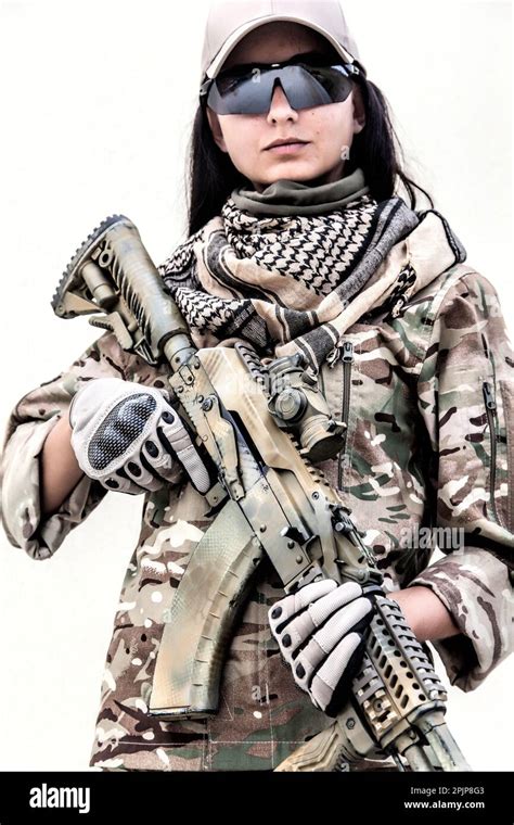 Girl with an assault rifle, strong determined, and capable woman ...