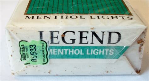 Legend Menthol Lights King Size Vintage American Cigarette Pack