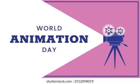 World Animation Day Horizontal Banner October Stock Vector (Royalty ...