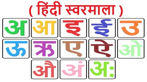 Learn Hindi Vowels Swar हद सवरमल Hindi Alphabets A se