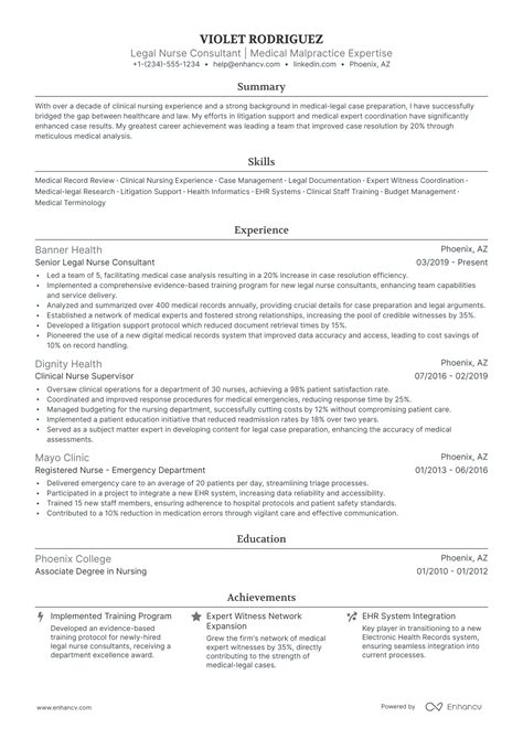 5 Legal Nurse Consultant Resume Examples And Guide For 2024