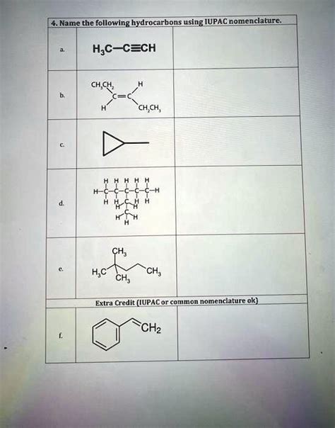 Solved Texts Name The Following Hydrocarbons Using Iupac