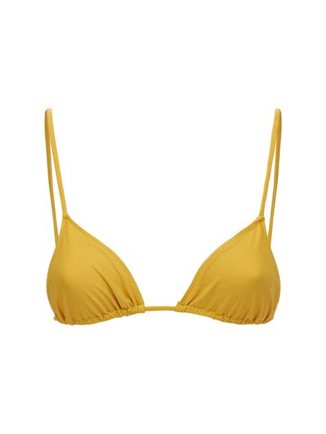 Tropic Of C Equator Recycled Tech Bikini Top In Yellow Modesens