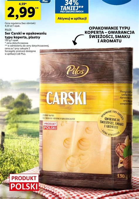 Promocja Pilos Ser Carski W Opakowaniu Typu Koperta Plastry 130g W Lidl