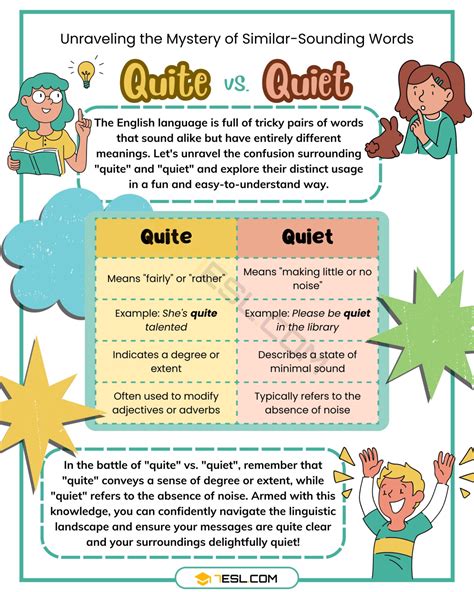 Quite vs. Quiet: Understanding the Main Difference • 7ESL