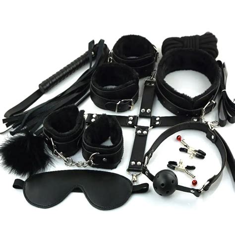 Hot10Pcs Set Sex Toys For Woman PU Leather SM Sex Bondage Set Hand