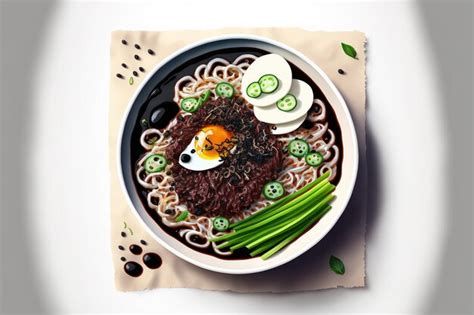 Premium AI Image | Jajangmyeon or JJajangmyeon is a Korean instant ...