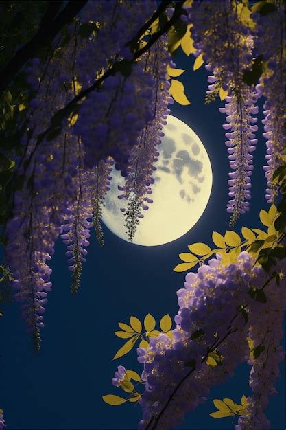 Premium Ai Image Full Moon Is Seen Through The Branches Of A Tree