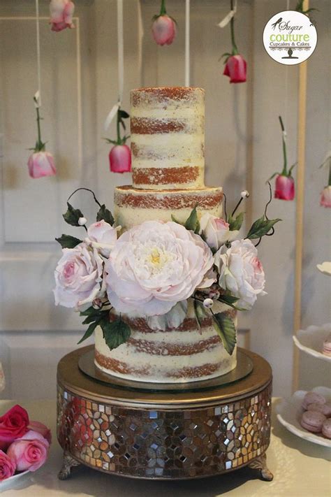 Naked Cake And Sugar Flowers Decorated Cake By CakesDecor