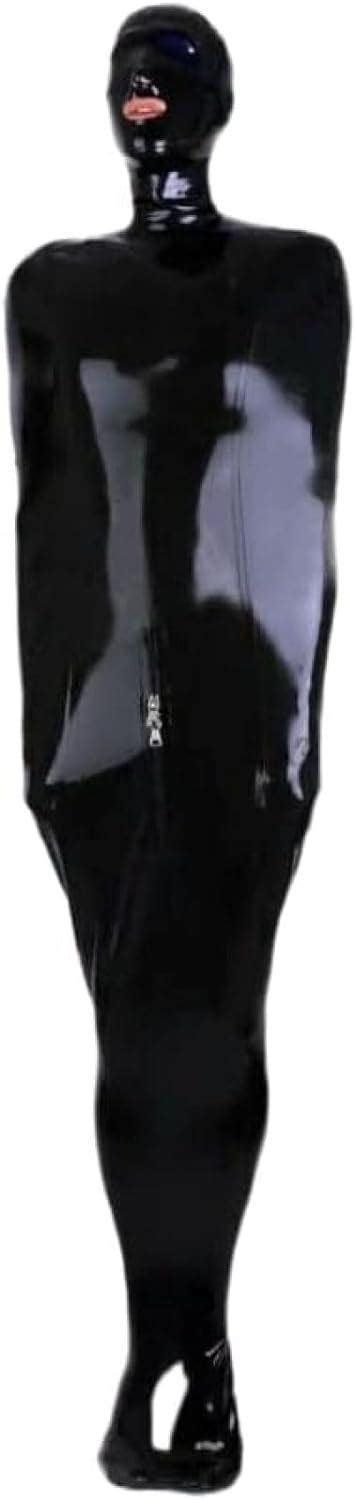 Handmade Black Mens Gummi Latex Catsuit Sleepsack Bodybag Bag With