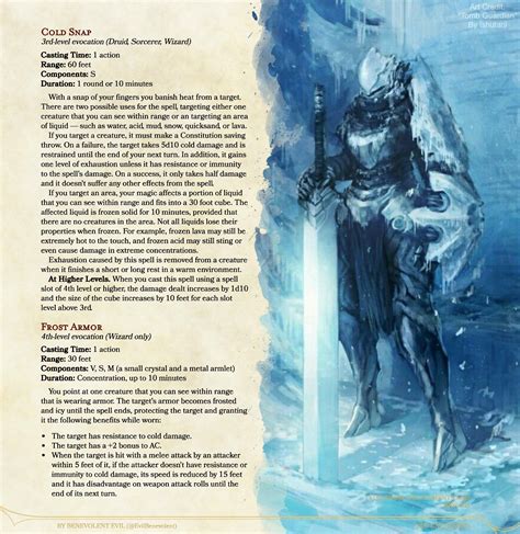 Cold Snap And Frost Armor Dungeons And Dragons Dungeons And Dragons Rules Dungeons And Dragons