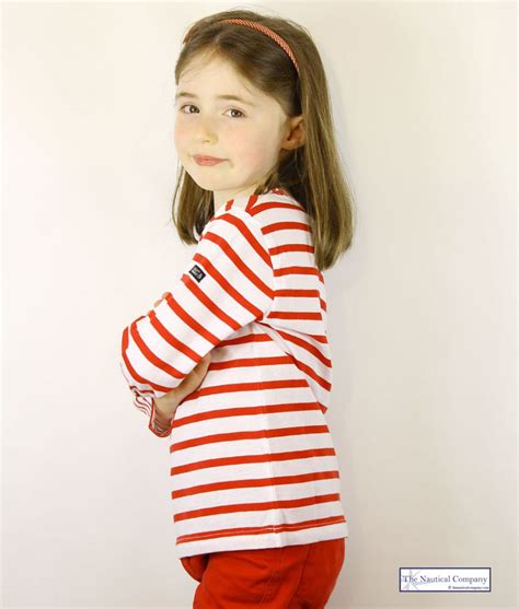 Childrens Whitered Striped T Shirt Breton Lightweight Captain