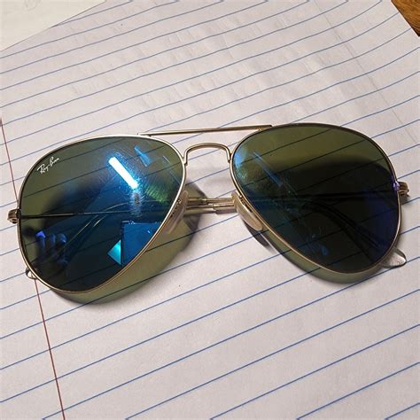 Ray-Ban Gold Frame Aviator Sunglasses Women's Blue Gr… - Gem