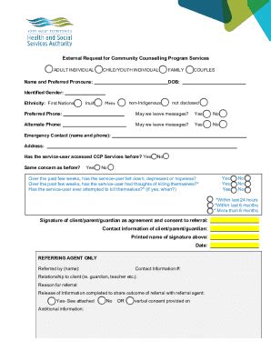 Fillable Online External Ccp Referral Form Fax Email Print Pdffiller